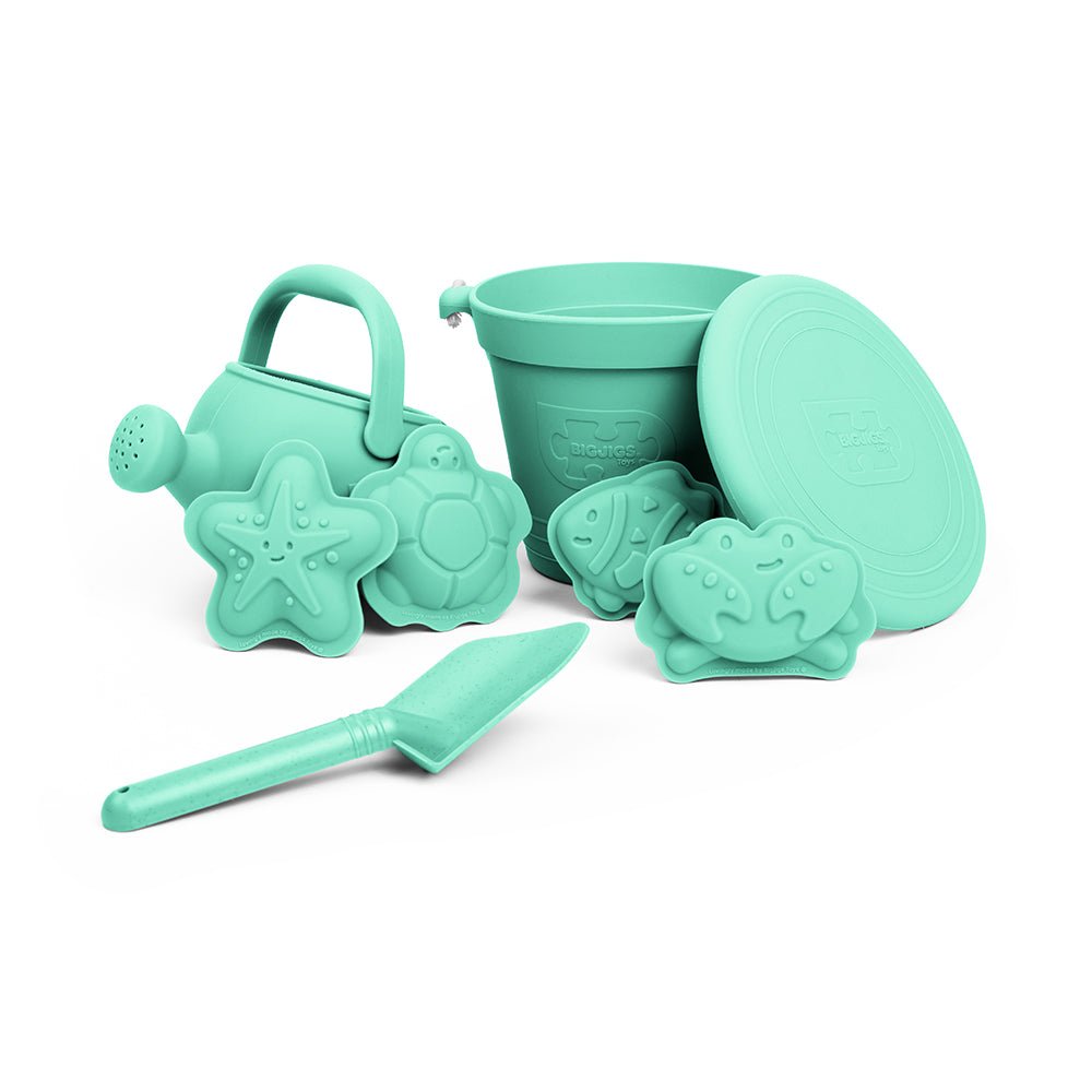 Eggshell Green Silicone Beach Toys Bundle (5 pieces) - Toby Tiger