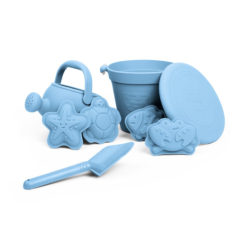 Powder Blue Silicone Beach Toys Bundle (5 pieces) - Toby Tiger