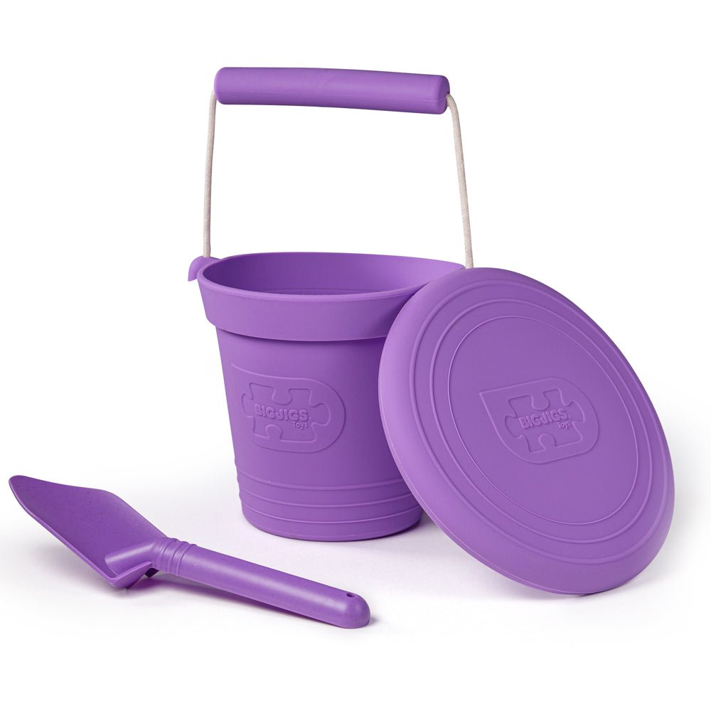 Lavender Purple Silicone Bucket, Flyer and Spade Set - Toby Tiger