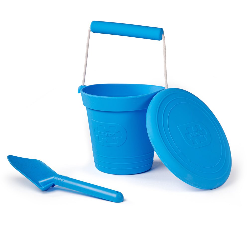 Ocean Blue Silicone Bucket, Flyer and Spade Set - Toby Tiger