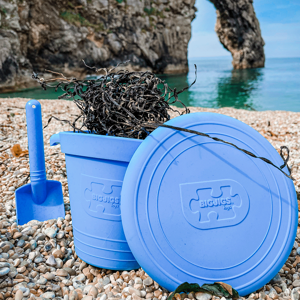 Ocean Blue Silicone Bucket, Flyer and Spade Set - Toby Tiger