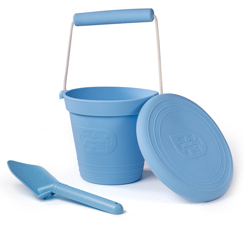 Powder Blue Silicone Bucket, Flyer and Spade Set - Toby Tiger