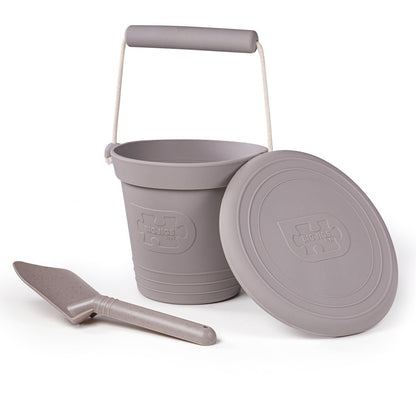 Stone Grey Silicone Bucket, Flyer and Spade Set - Toby Tiger