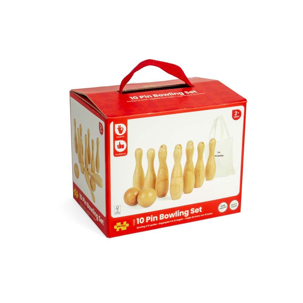 10 Pin Wooden Bowling Set - Toby Tiger
