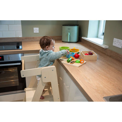 Bigjigs Toys Foldable Toddler Tower | Wooden Kids Kitchen & Counter Helper - Toby Tiger UK