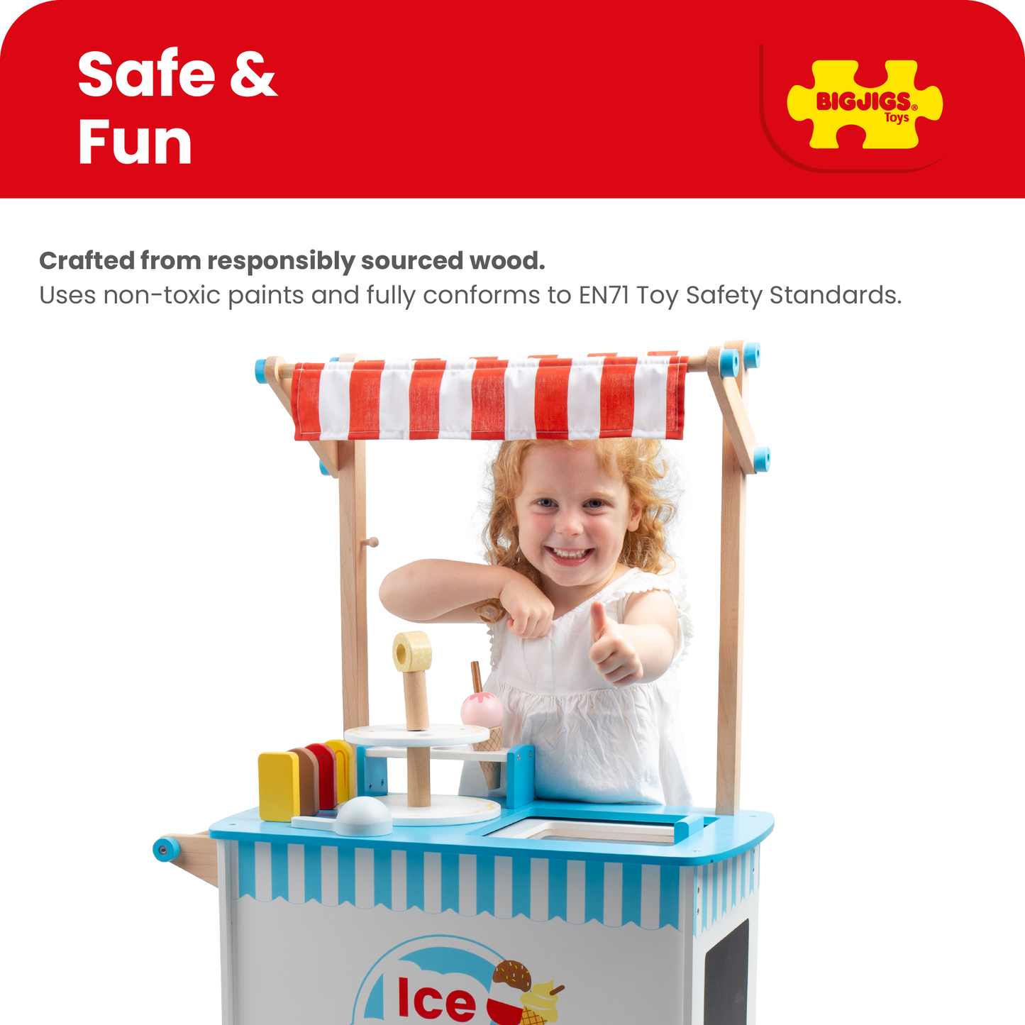 Ice Cream Cart - Wooden Indoor Toy