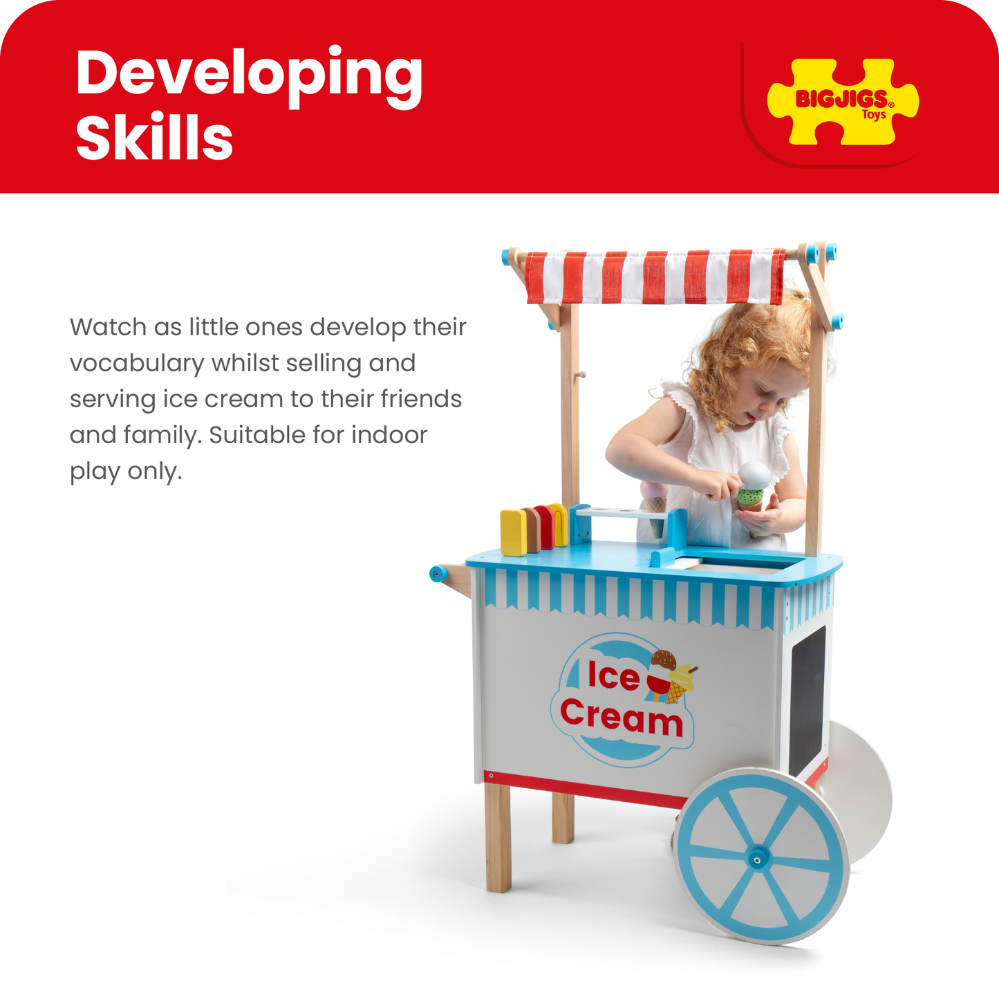 Ice Cream Cart - Wooden Indoor Toy
