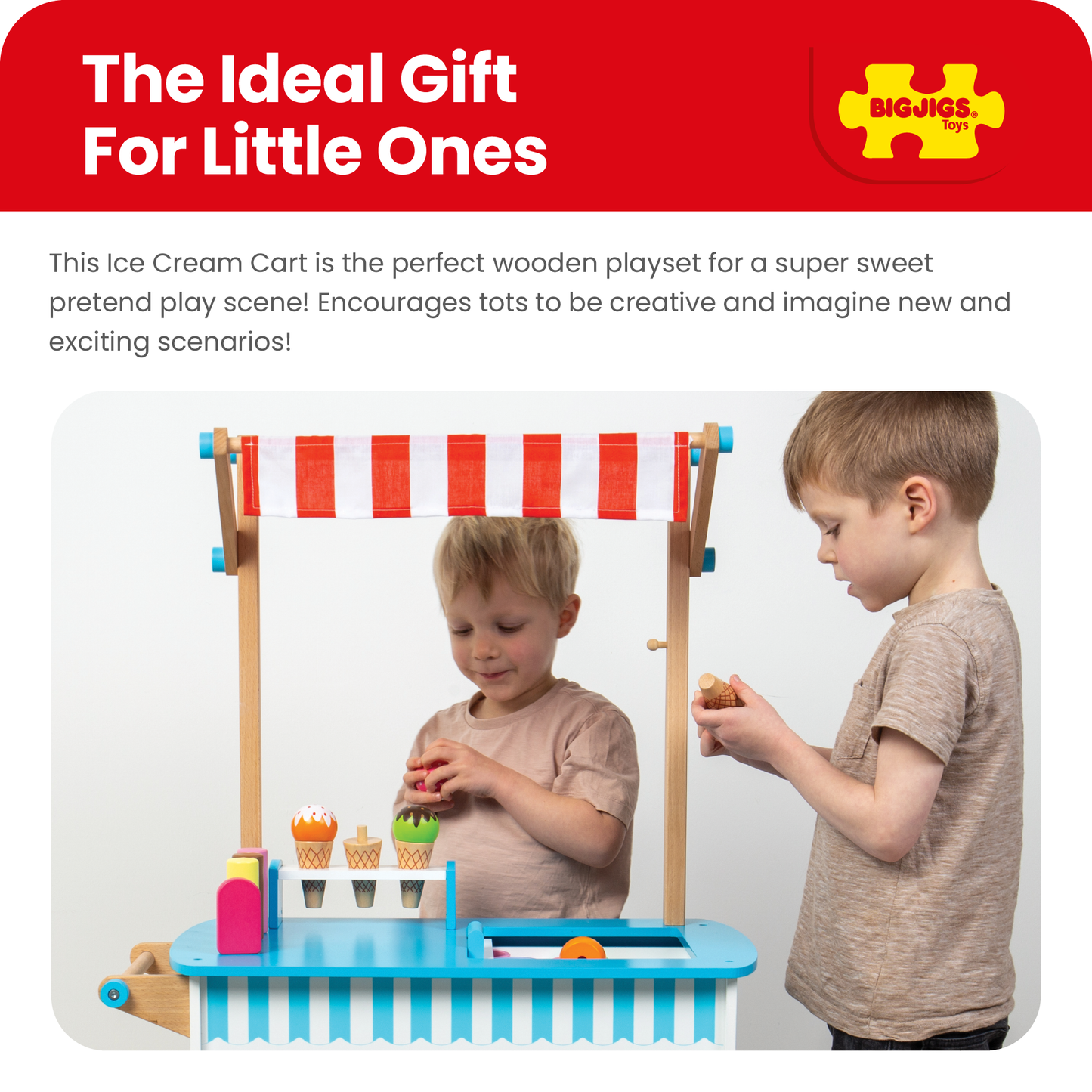 Ice Cream Cart - Wooden Indoor Toy