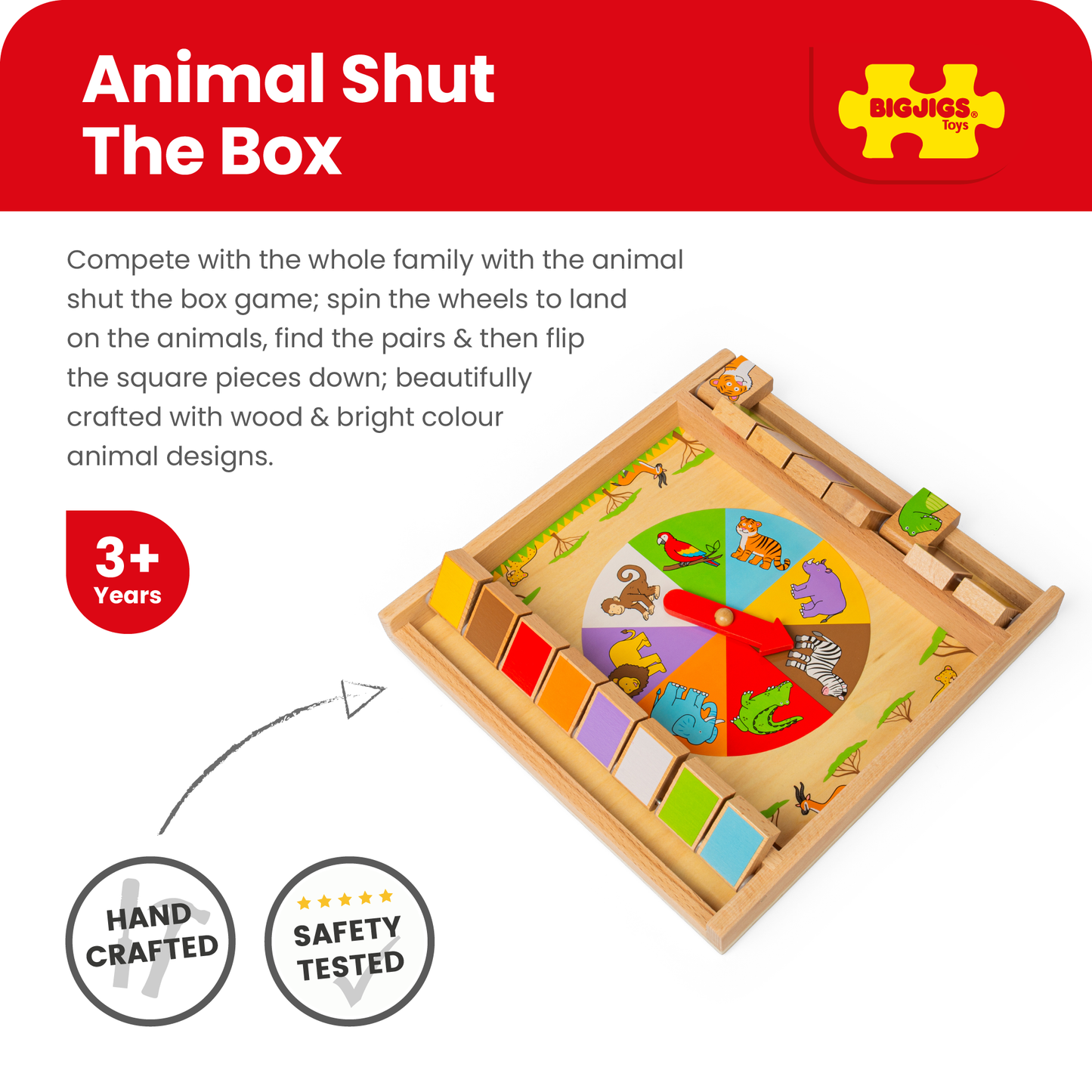Animal Shut The Box Game - Wooden