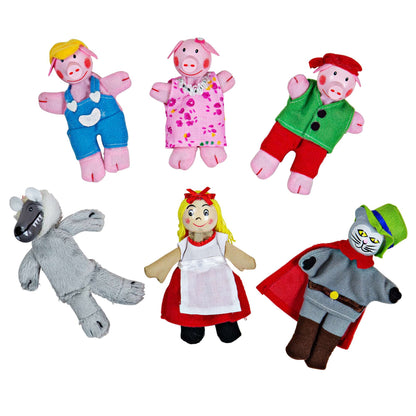 Rotkäppchen-Fingerpuppen