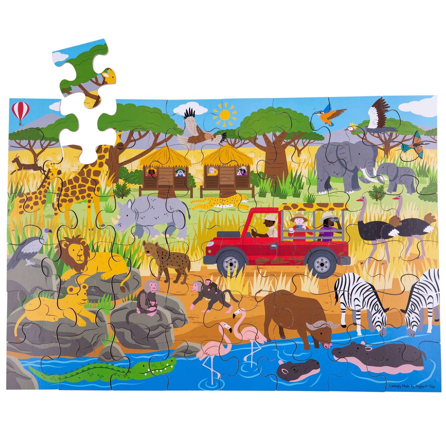 Puzzle de sol Aventure africaine (48 pièces)