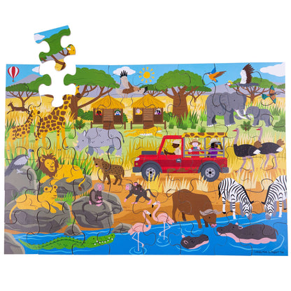 Puzzle de sol Aventure africaine (48 pièces)