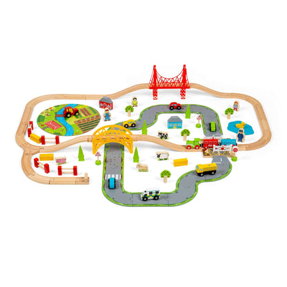 Road & Rail Train Set - Wooden