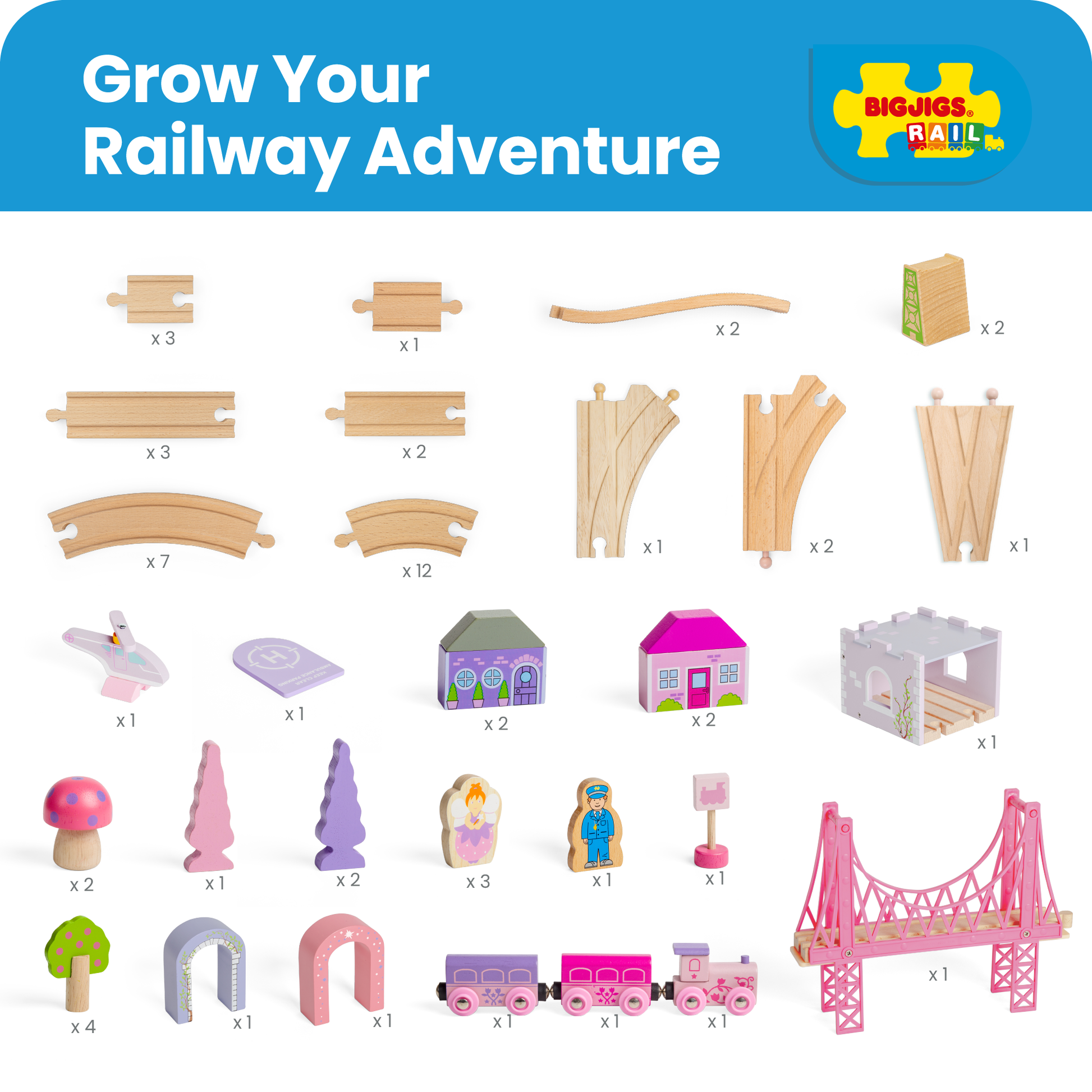 Fairy Town Train Set - Wooden Toy