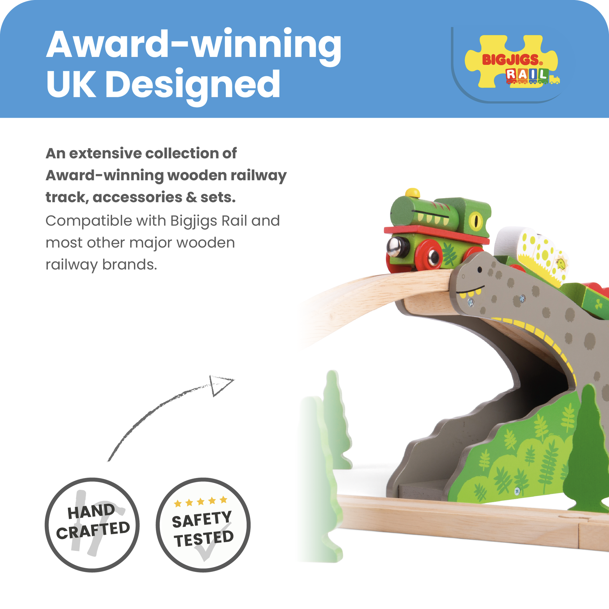 Bronto Riser - Wooden Train Toy
