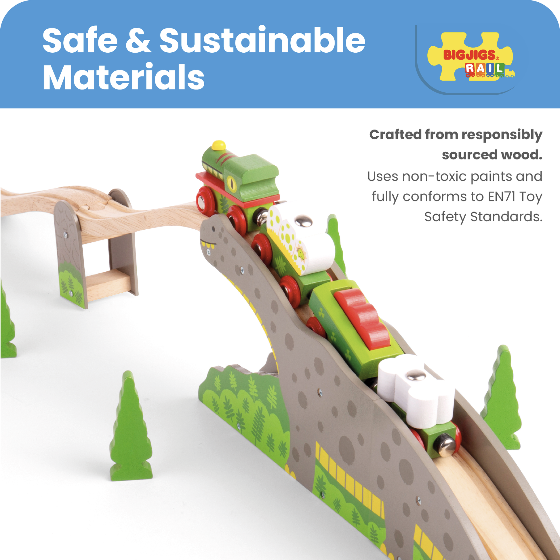 Bronto Riser - Wooden Train Toy