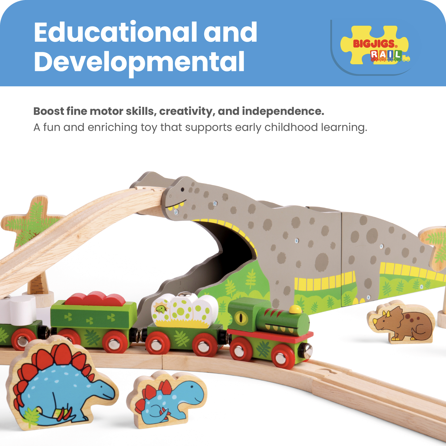 Bronto Riser - Wooden Train Toy