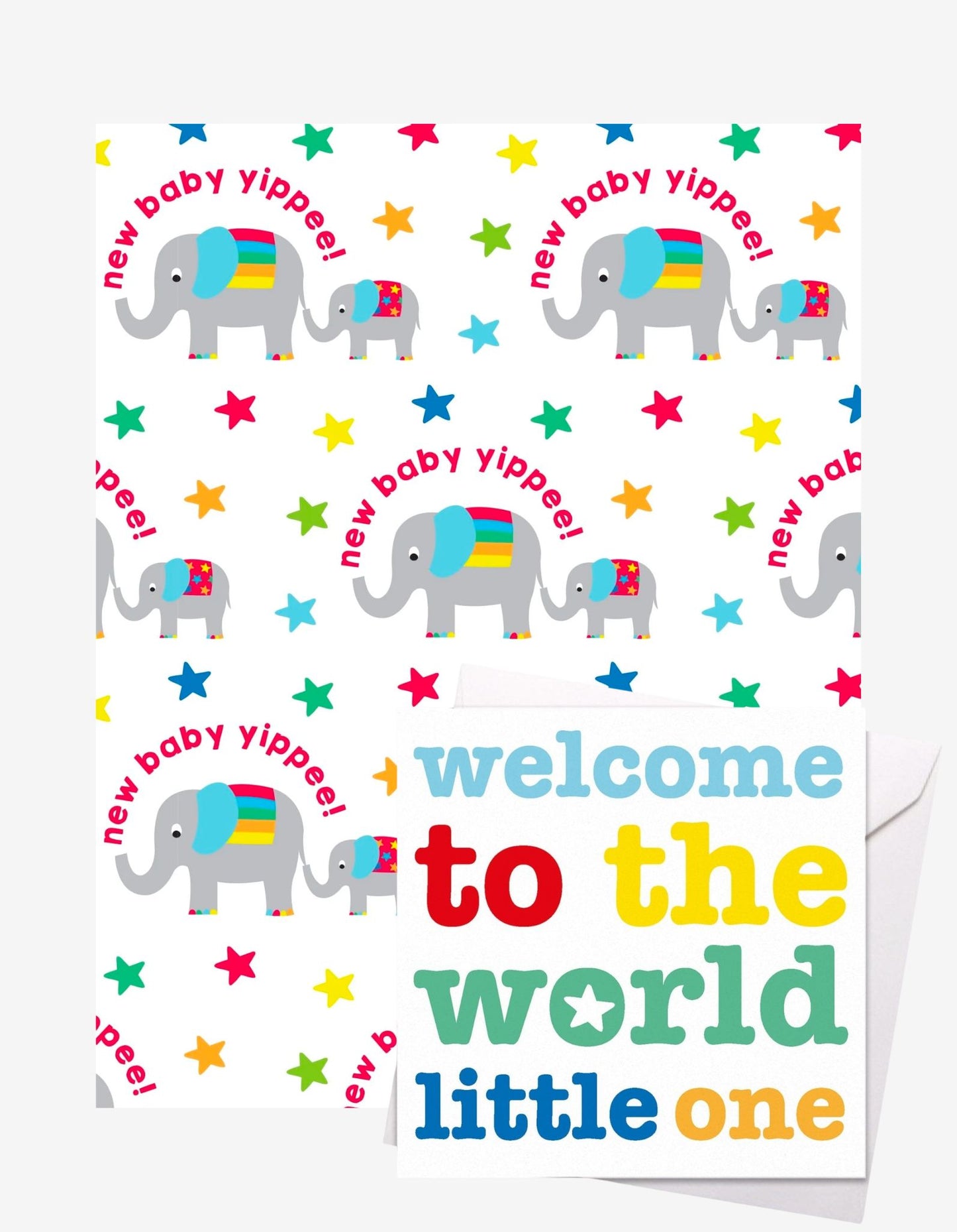 Baby Elly Gift Wrap + Personalised Card Bundle (Welcome)