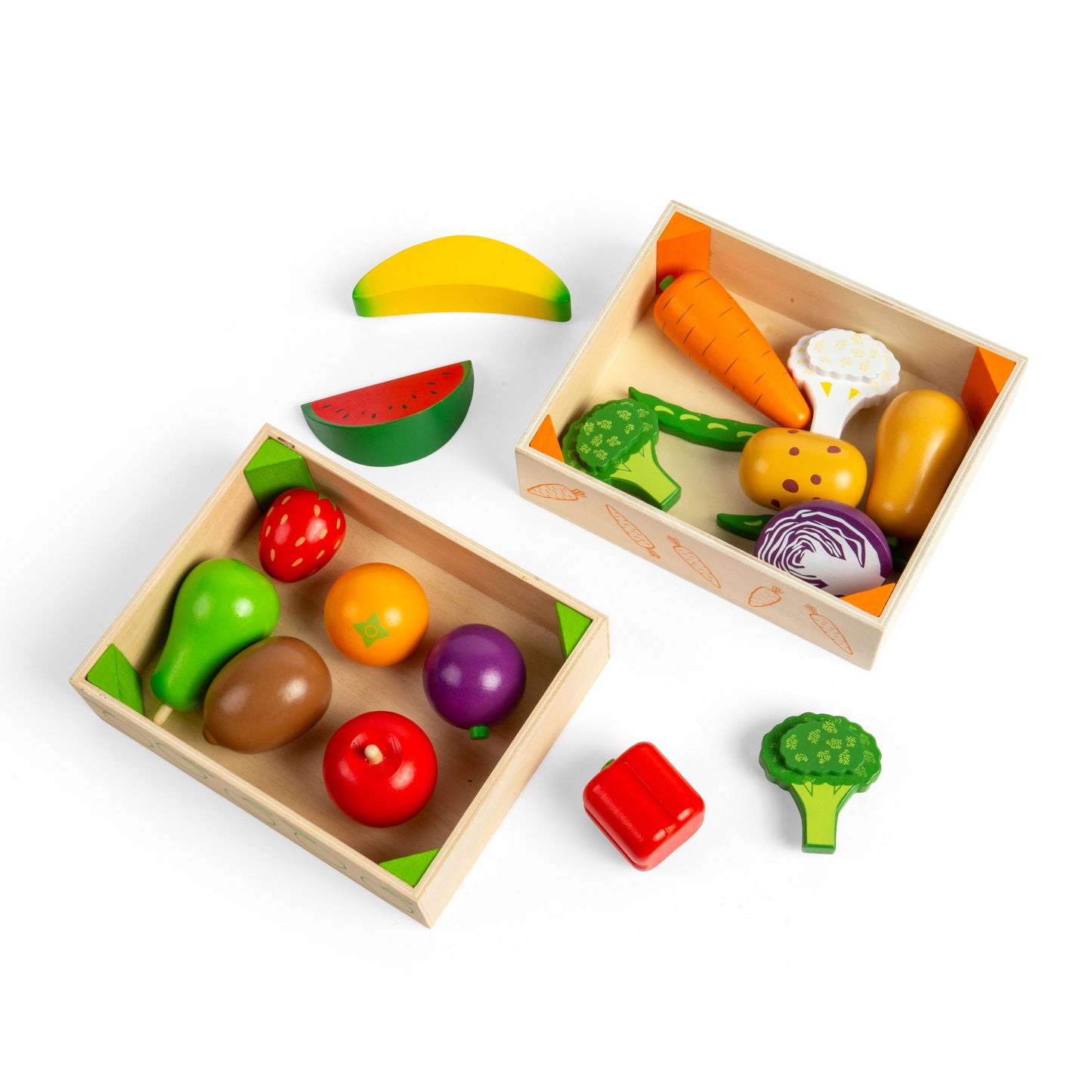 Fruit & Veg Crate Set (Wooden Toy)
