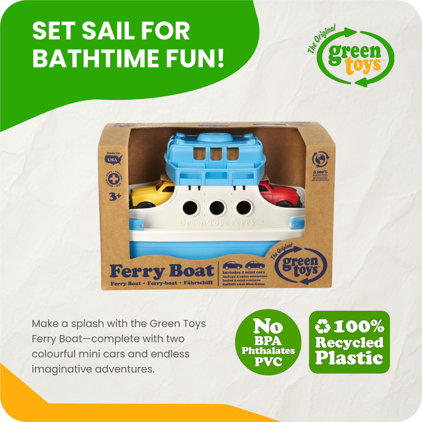 Ferry Boat with Cars - Bath or Pool Toy