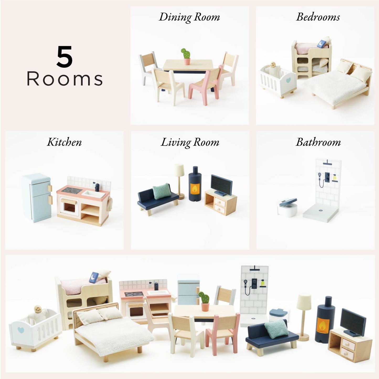 Complete Dolls House Furniture Set