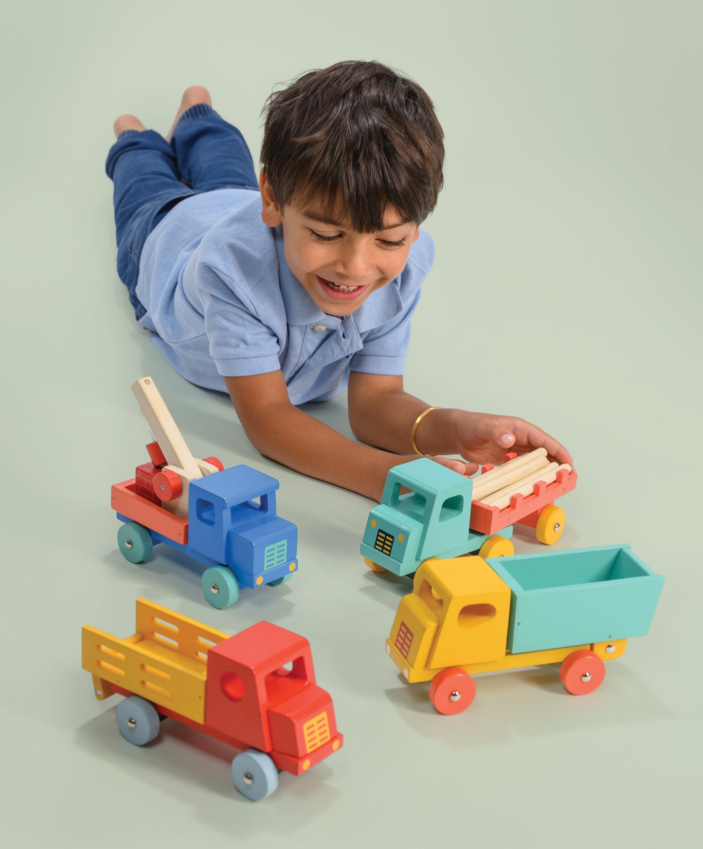 Camion forestier turquoise