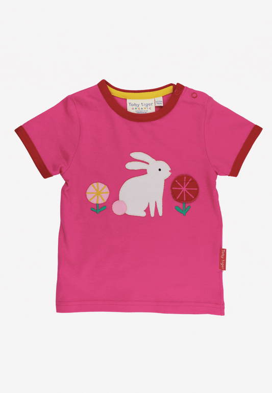 Organic Bunny Applique Lift The Flap Short-Sleeved T-Shirt