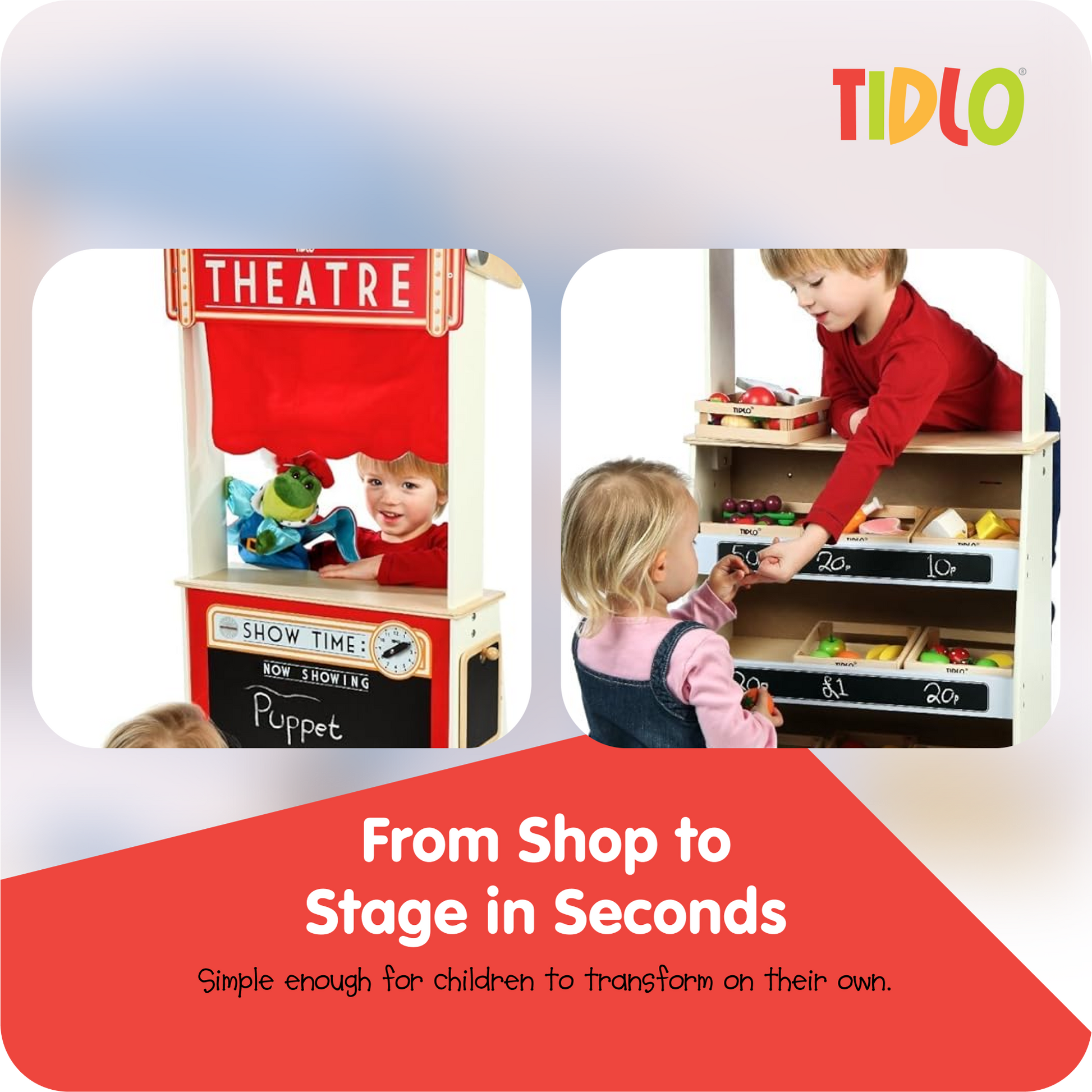 Tidlo Play Shop and Theatre - 2 in 1 Design