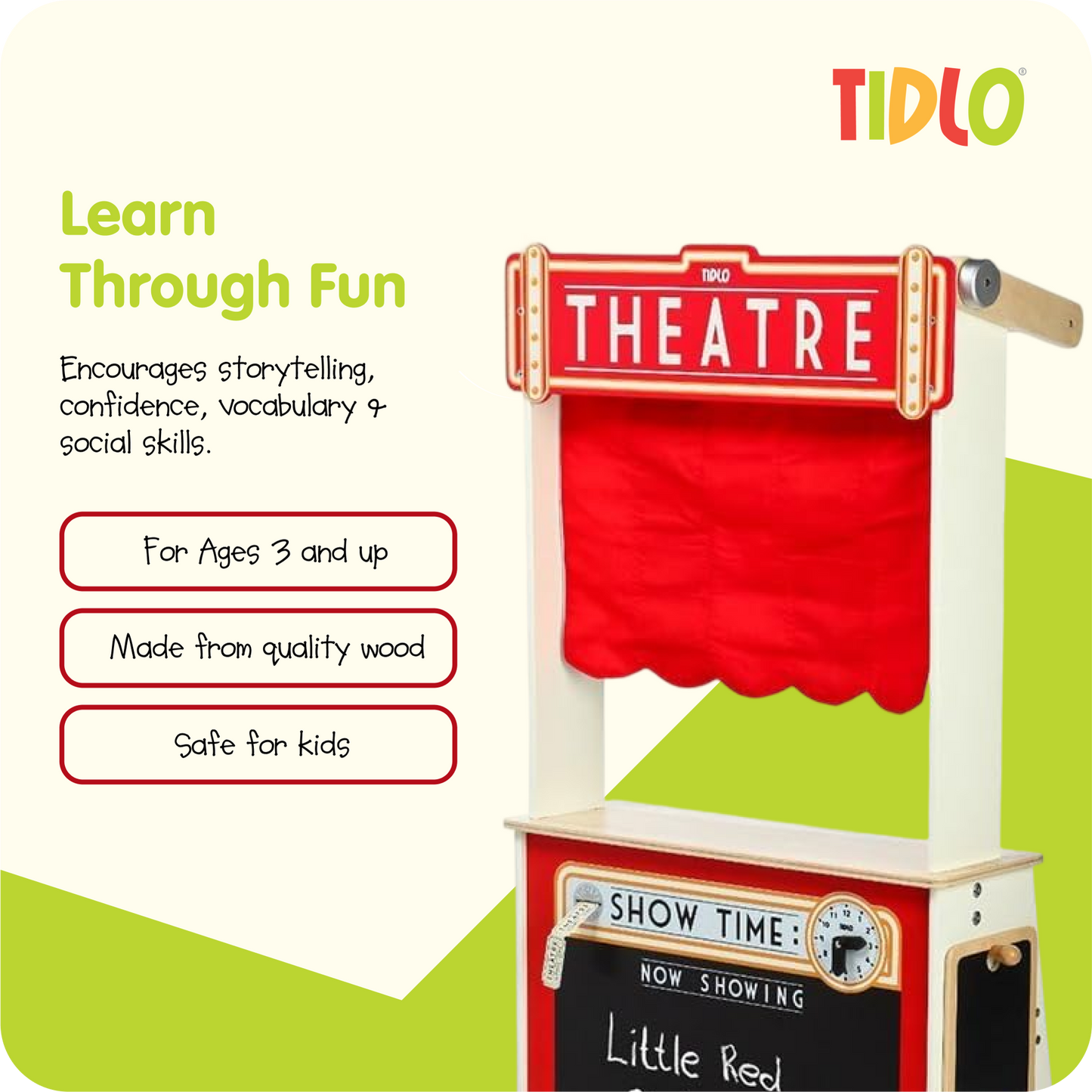 Tidlo Play Shop and Theatre - 2 in 1 Design