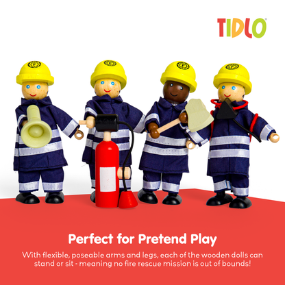 Firefighters Set - 4 Wooden Dolls