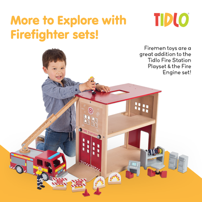 Firefighters Set - 4 Wooden Dolls