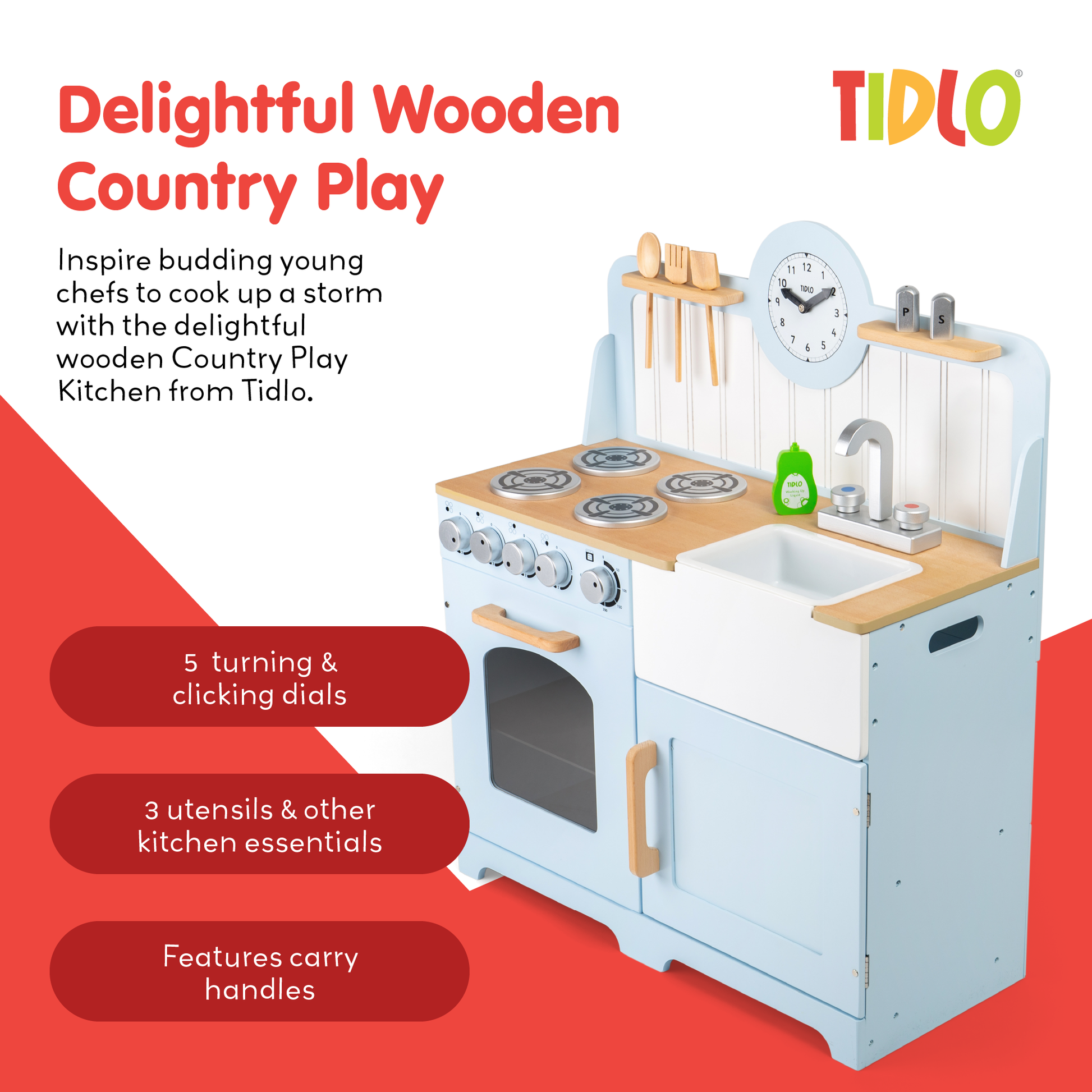 Country Play Kitchen - Wooden Toy