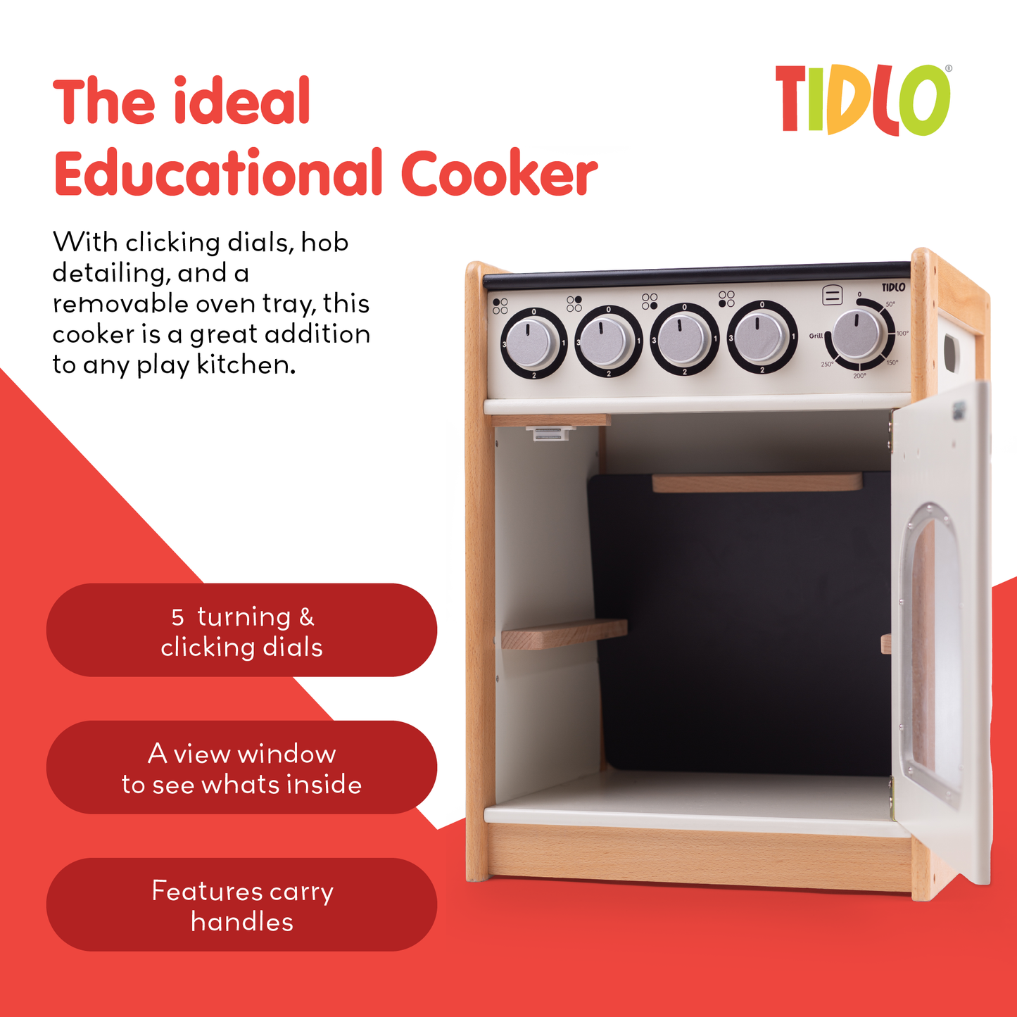 Education Cooker - White Wooden Toy