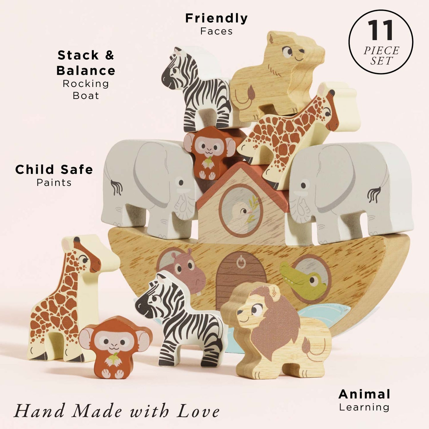 Wooden Balancing Ark Animal Stacker