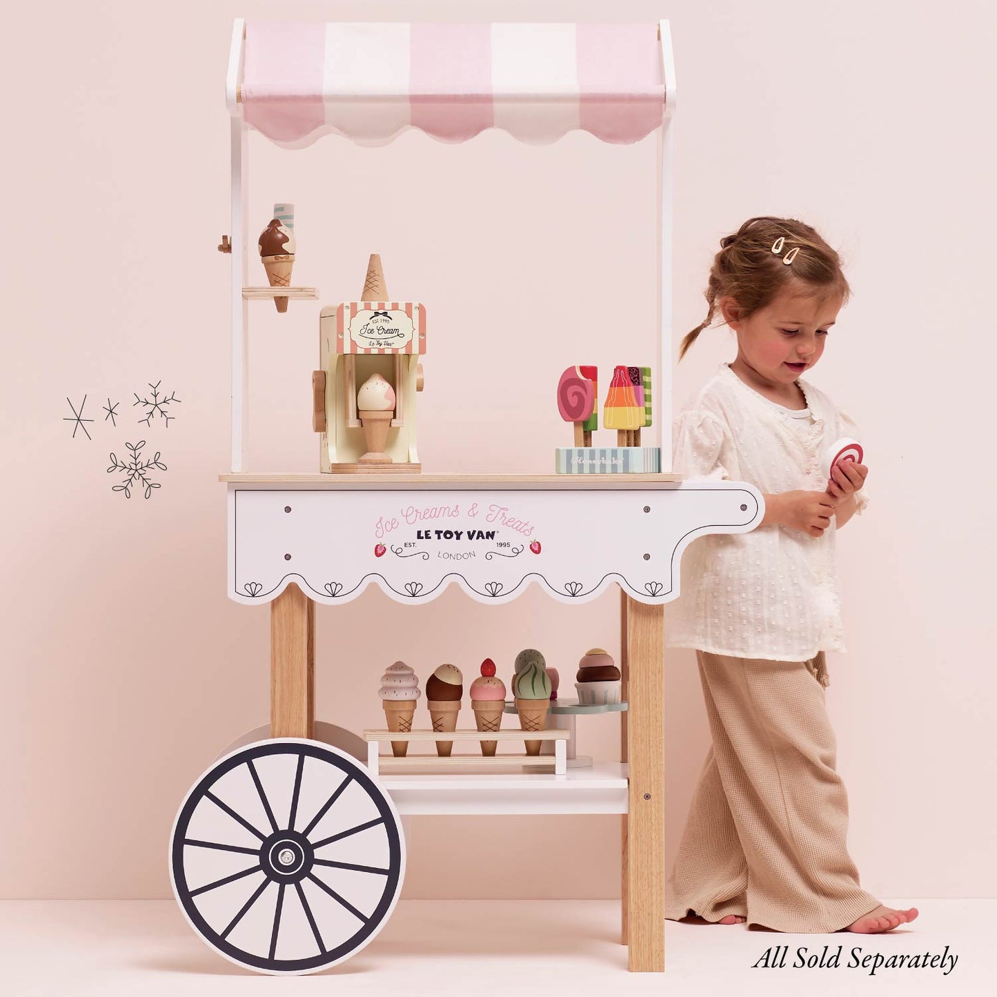 Wooden Ice Cream Cones Set