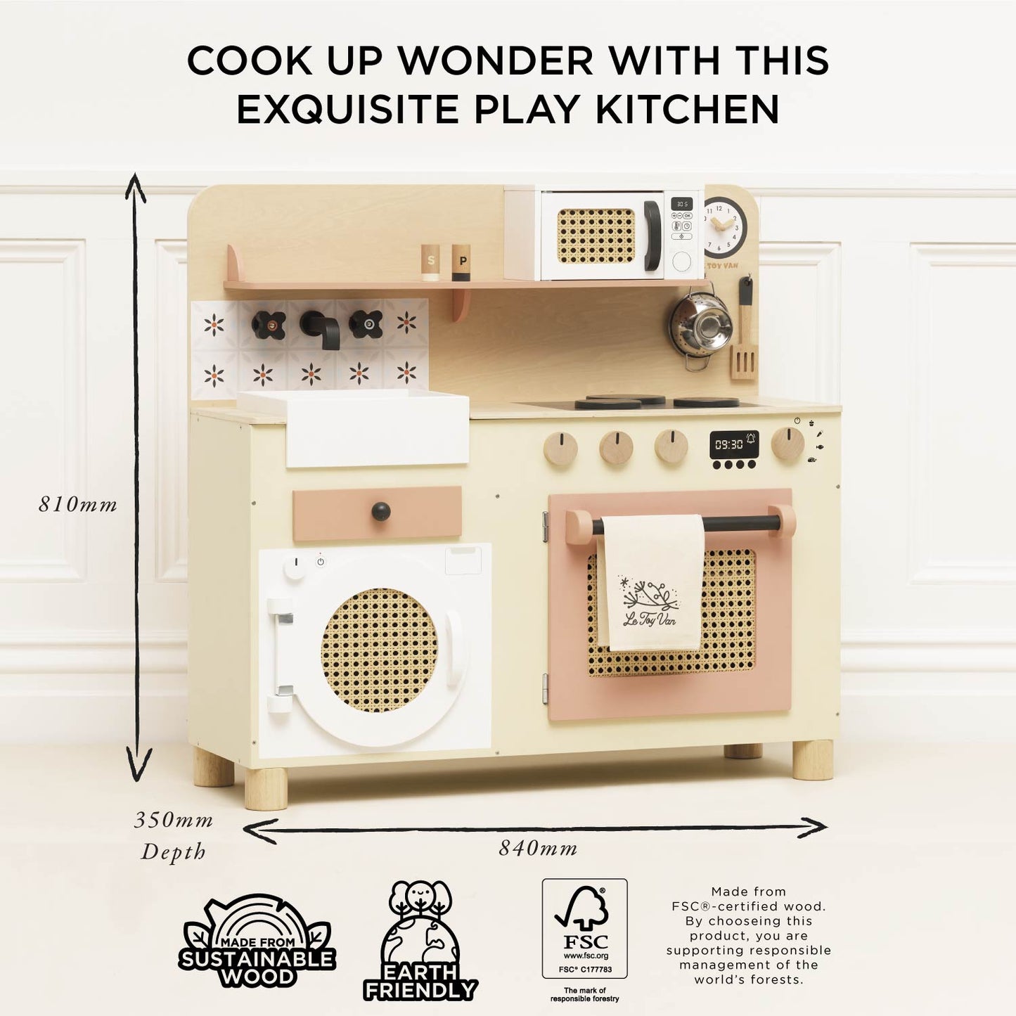 Cuisine de jeu en bois rotin