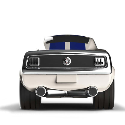 Ford Mustang Racing Car Ivory White Toy Car - Toby Tiger