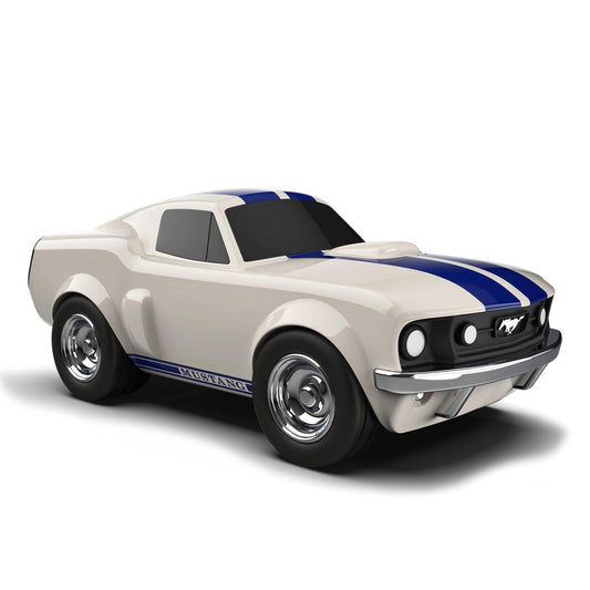 Ford Mustang Racing Car Ivory White Toy Car - Toby Tiger