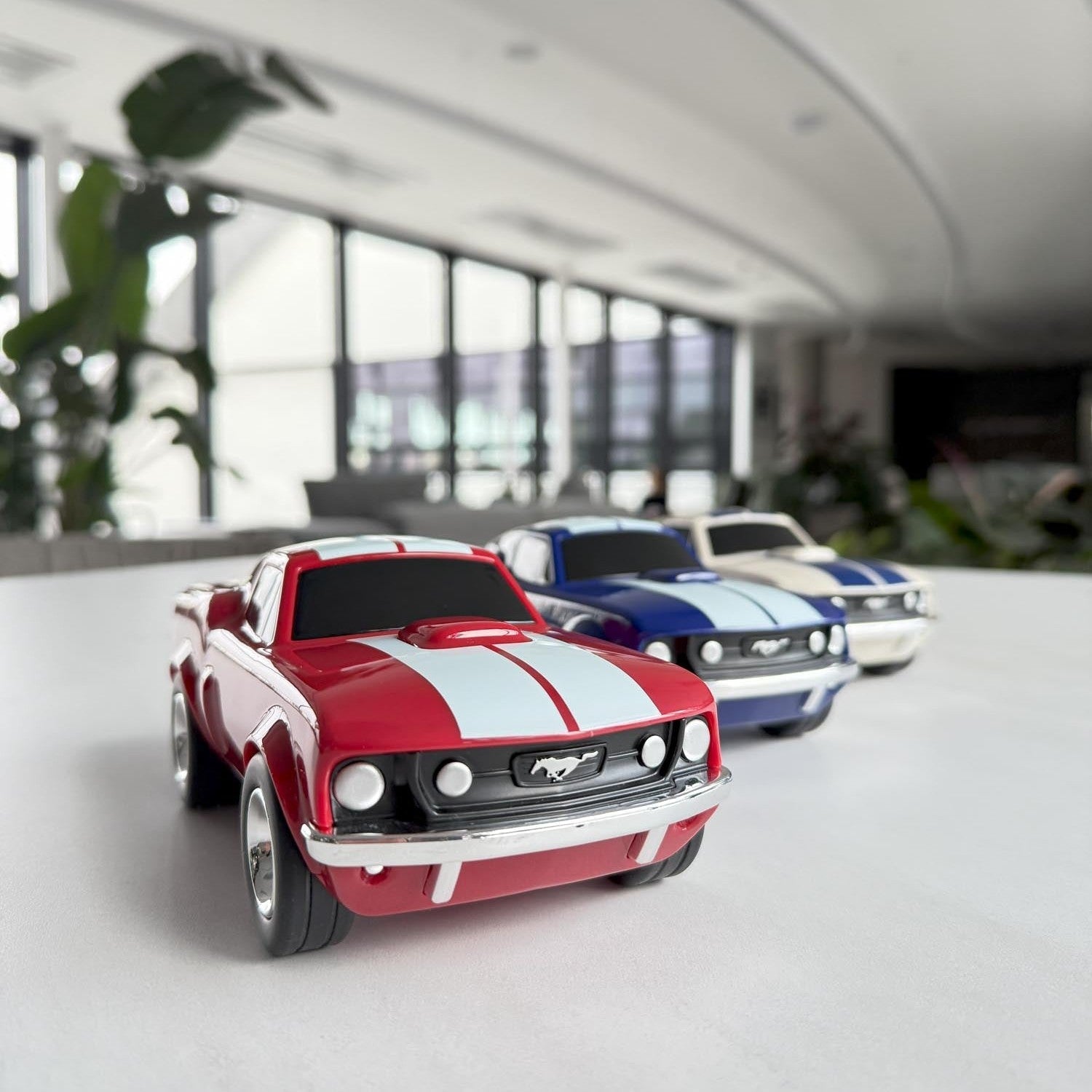 Ford Mustang Racing Car Ivory White Toy Car - Toby Tiger