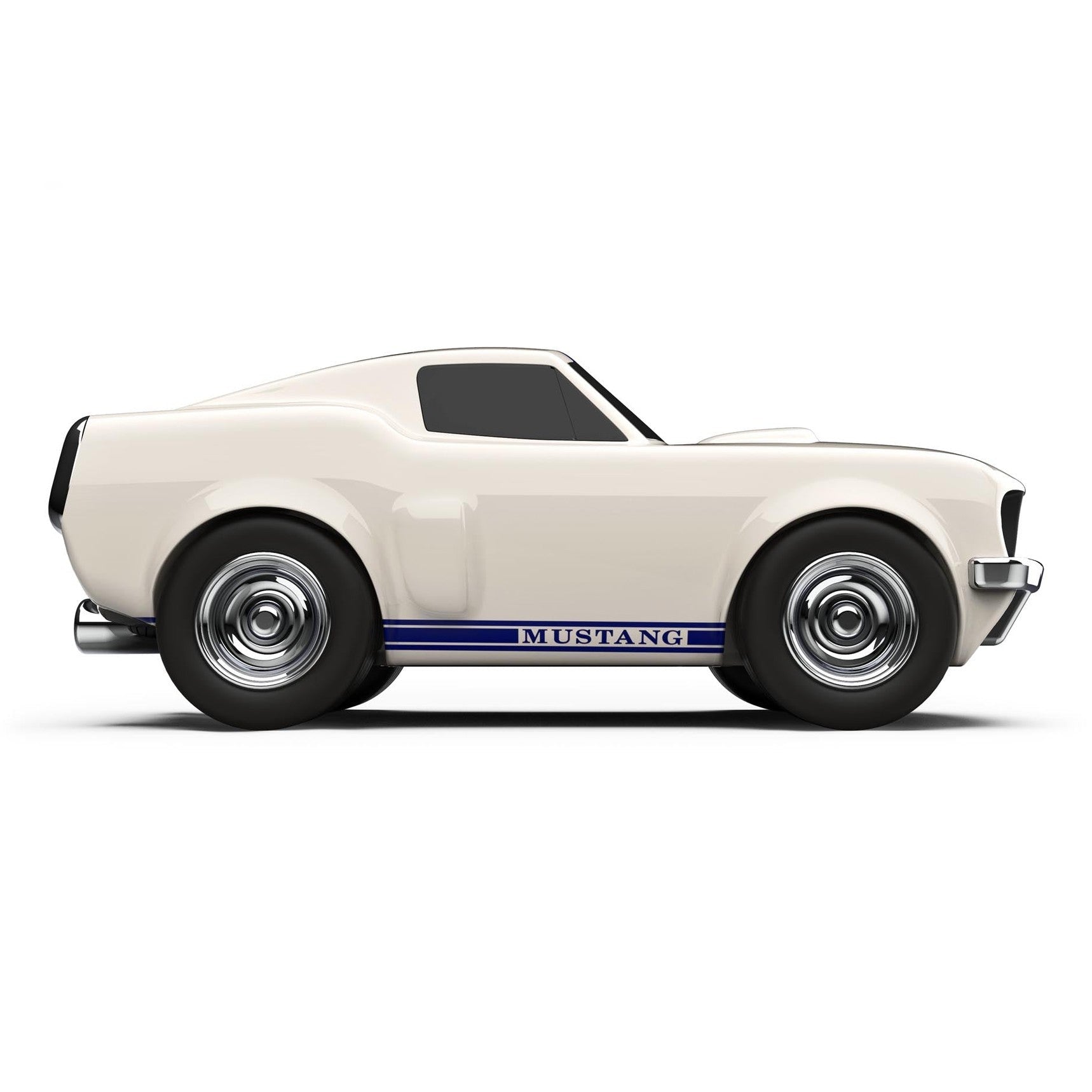 Ford Mustang Racing Car Ivory White Toy Car - Toby Tiger