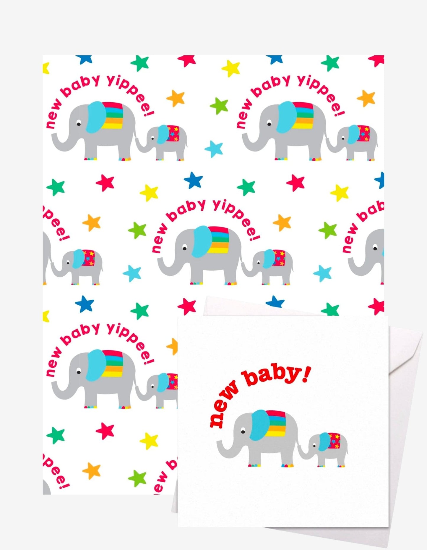 Baby Elly Gift Wrap + Personalised Card (New Baby) Bundle - Toby Tiger UK Retail