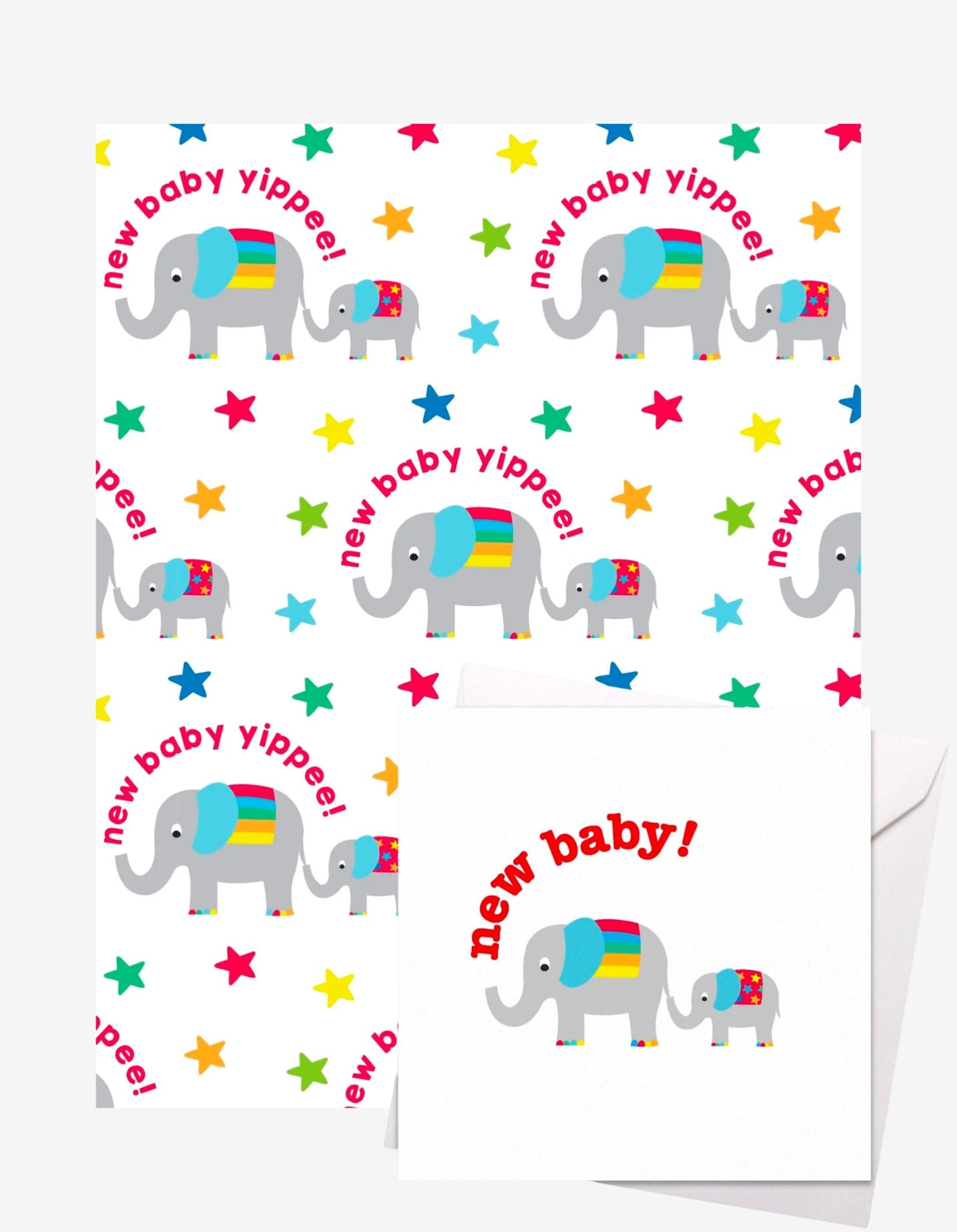 Baby Elly Gift Wrap + Personalised Card (New Baby) Bundle - Toby Tiger UK Retail