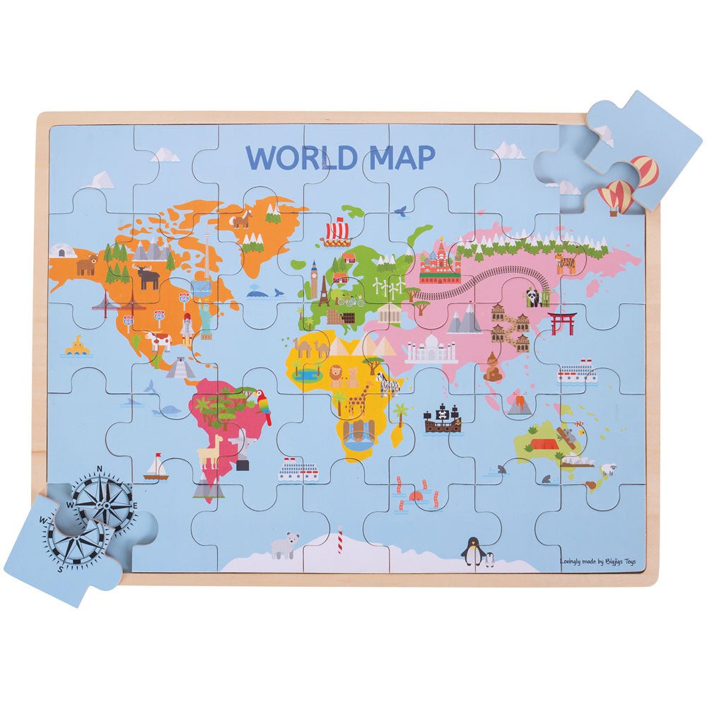 World Map Puzzle - Toby Tiger