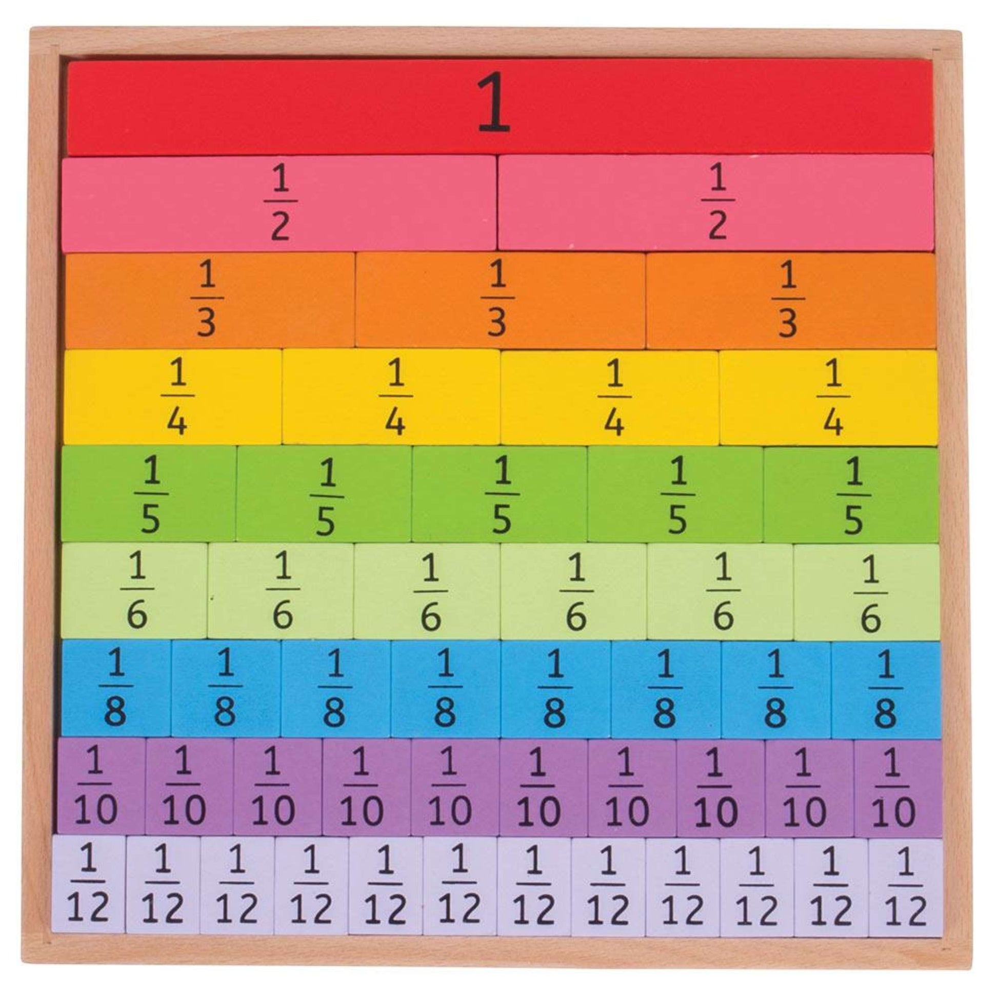 Wooden Fractions Tray - Toby Tiger