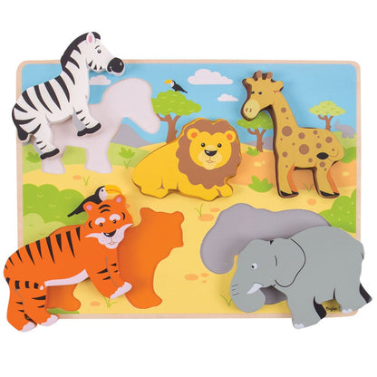 Chunky Lift Out Safari Puzzle - Toby Tiger
