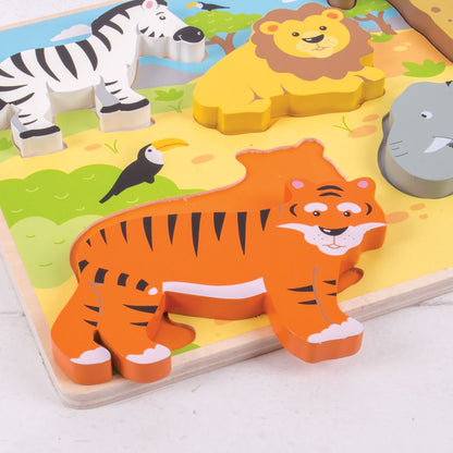 Chunky Lift Out Safari Puzzle - Toby Tiger
