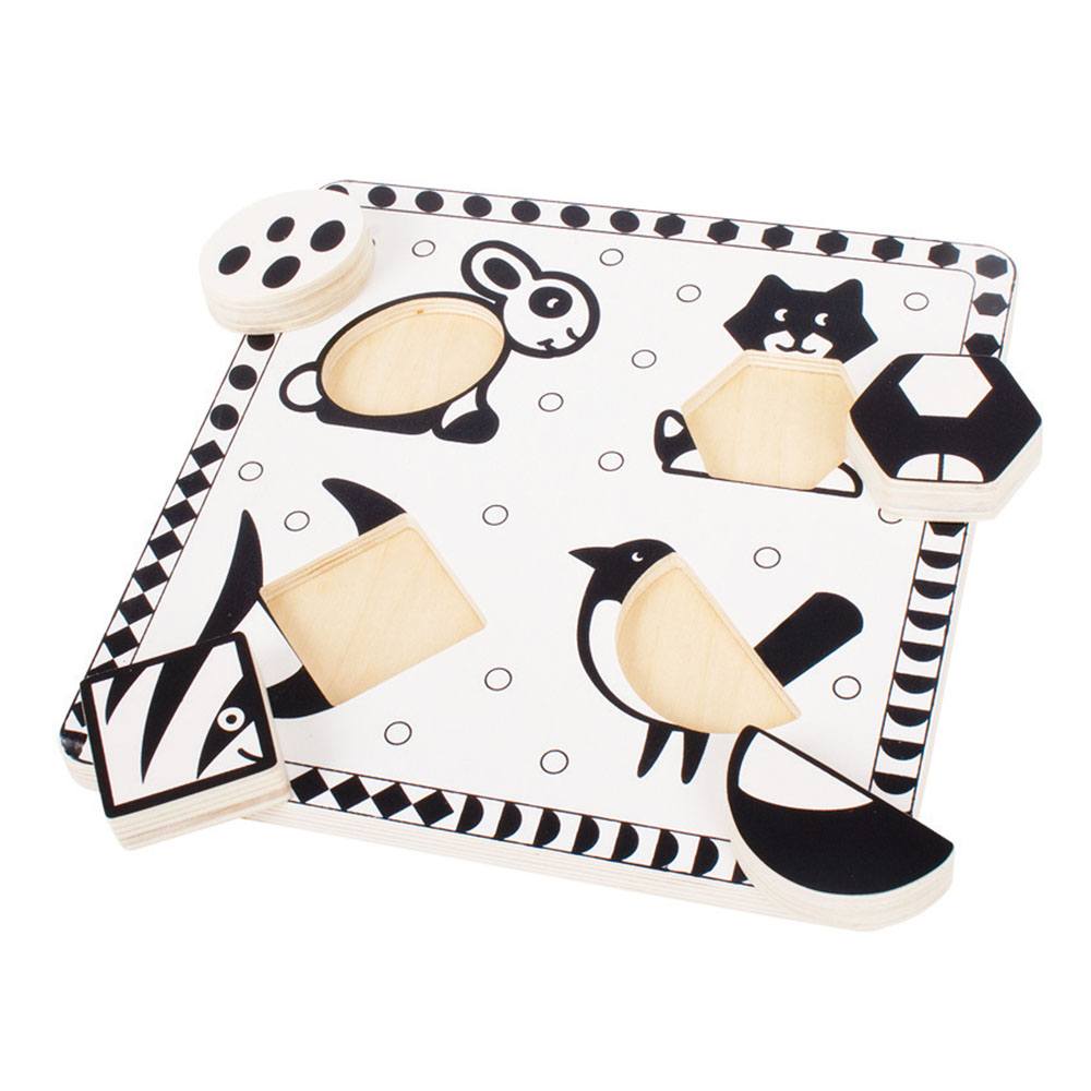 Pets Black and White Puzzle - Toby Tiger