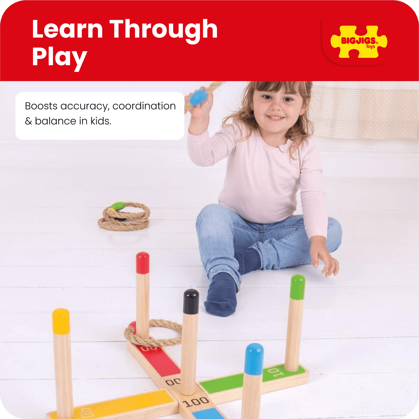 Wooden Quoits Game - Toby Tiger
