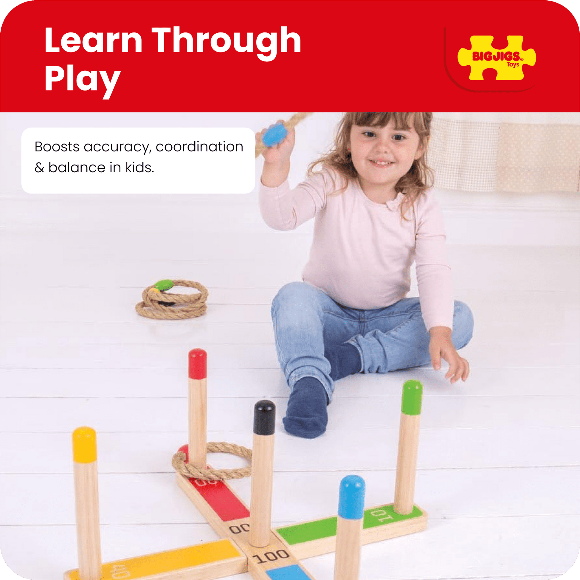 Wooden Quoits Game - Toby Tiger