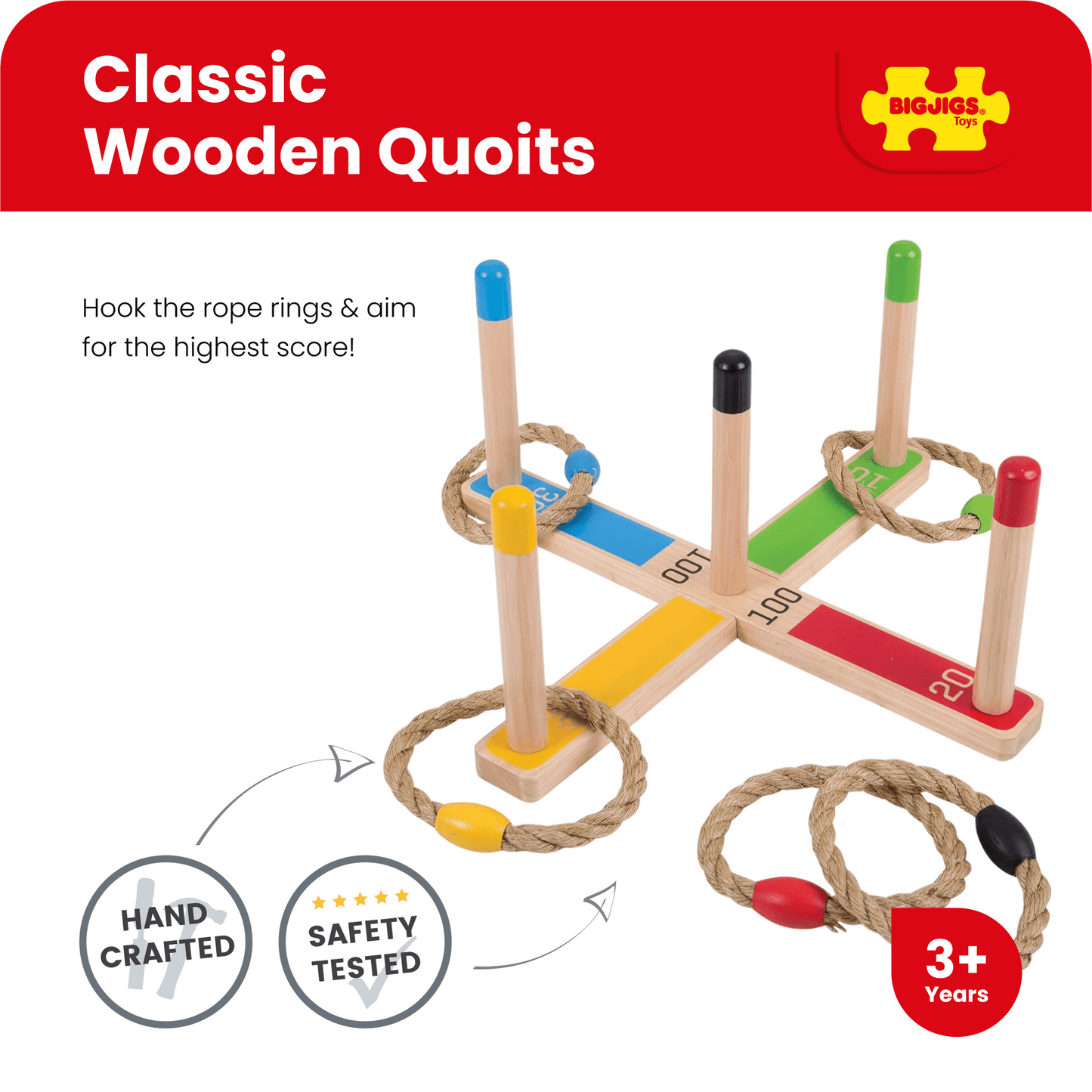 Wooden Quoits Game - Toby Tiger